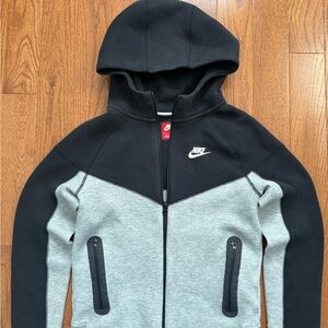 Nike Tech Boys - Black and Gray Zip-Up Hoodie